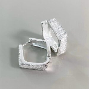BRINCO ARGOLA LOSANGO COM ZIRCÔNIA CRISTAL