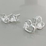 BRINCO DUPLA  CORAÇÃO COM ZIRCÔNIA