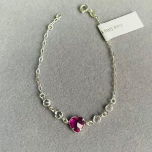 PULSEIRA COM CORAÇÃO ROSA