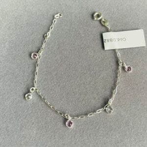 PULSEIRA COM CRISTAIS ROSA E BRANCO