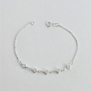 PULSEIRA TIJOLINHO LOSANGO PONTO DE LUZ 17,5CM CRISTAL