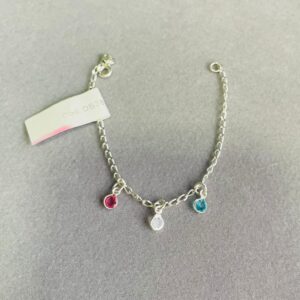 PULSEIRA INFANTIL 3 MEDALHAS PENDURADAS COLORIDAS