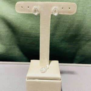 CONJUNTO BRINCO E PINGENTE GOTA C/ ZIRCÔNIA CRAVEJADO BRANCO