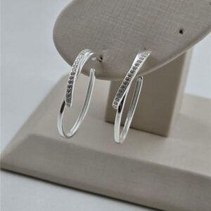 BRINCO ARGOLA OVAL FIO ZN 2,3X1,5CM CRISTAL