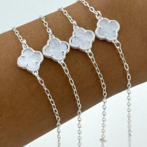 PULSEIRA TREVO FIXO BRANCO 18,5CM