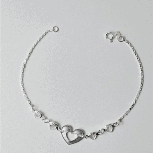 PULSEIRA CORAÇÃO PONTILHADO E CORAÇÃOZINHO DE ZIRCÔNIA