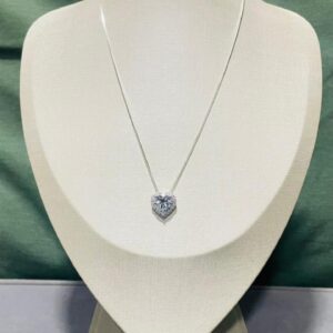 COLAR V15 C/ ZIRCÔNIA CORAÇÃO CRAVEJADO 40CM+5CM EXT