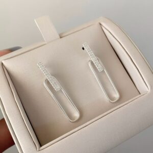 BRINCO BASE PALITO CRAVEJADO E PINGENTE ELO ALONGADO