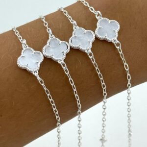 PULSEIRA TREVO FIXO BRANCO 18,5CM