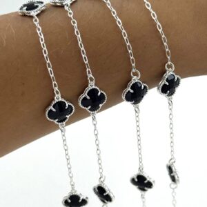 PULSEIRA TRÊS TREVOS FIXOS PRETO
