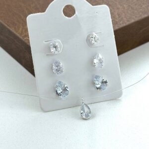 CONJUNTO BRINCO GOTA + COLAR PONTO DE LUZ (FIO DE NYLON)