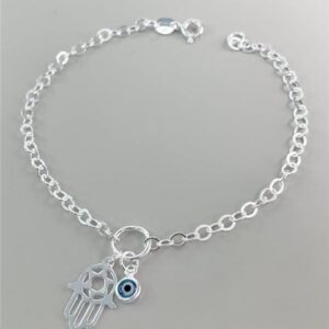 PULSEIRA MÃO DE FÁTIMA COM OLHO GREGO