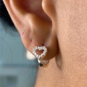 BRINCO ARGOLINHA CORAÇÃO COM ZIRCÔNIA 7MM